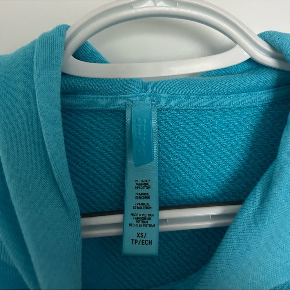Skims Modal French Terry Classic Hoodie Cyan - Picture 3 of 5
